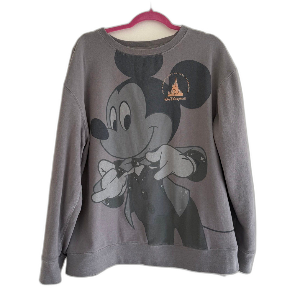 Walt Disney World 50th Anniversary Mickey Mouse Pullover Sweatshirt Size Large